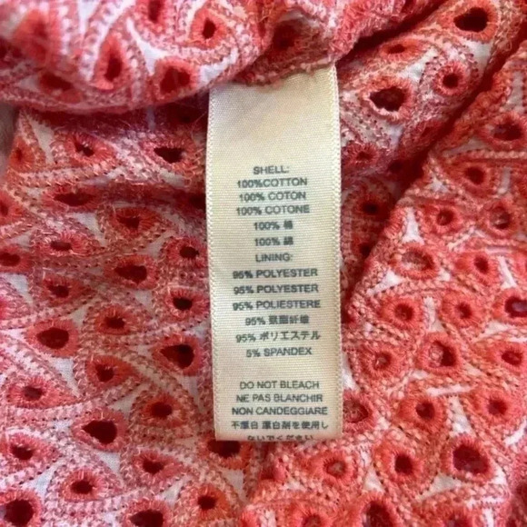 Rebecca Minkoff Women's Eyelet Shelly Dress in Orange Pink in size 2 - Picture 6 of 8